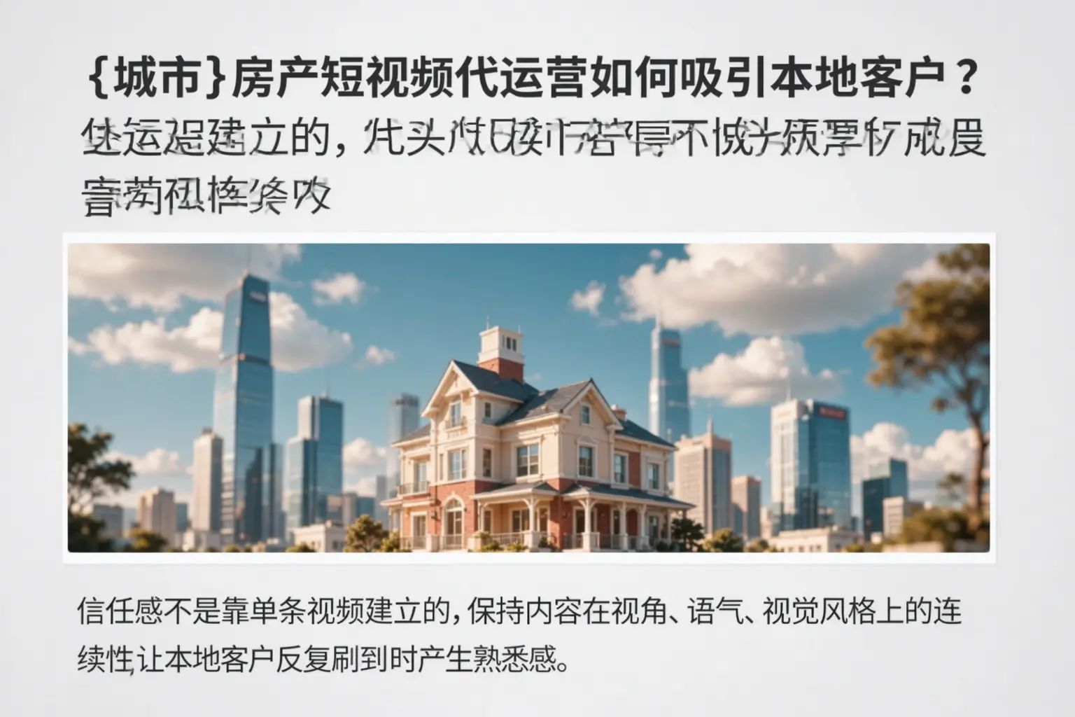 宝丰房产短视频代运营如何吸引本地客户？